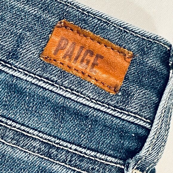 ~ PAIGE 28 Jean Shorts** Jimmy Jimmy Rolled Hem Zip Button Pockets Mid-Rise - Picture 5 of 16